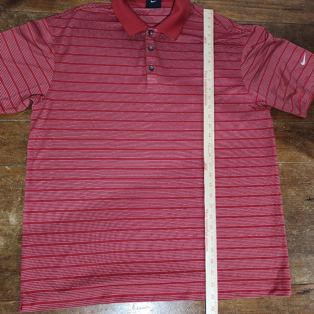 Nike Golf Men's Dri-Fit Short Sleeve‎ Polo Shirt Size XL Red and White